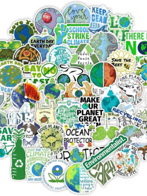 ST067 환경보호 캠페인 스티커 50개 세트