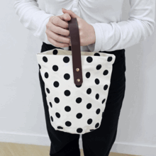 도트 땡땡이 무늬 미니 에코백 버킷백 가방